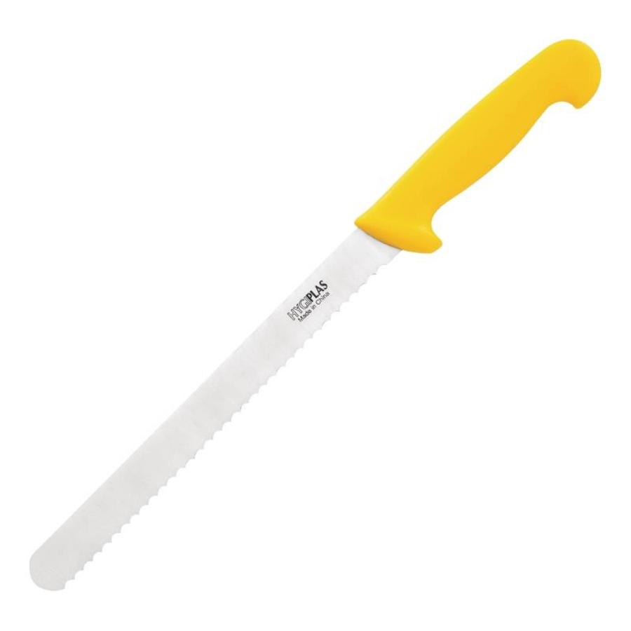 Couteau à jambon jaune dentelé | 25,5 cm