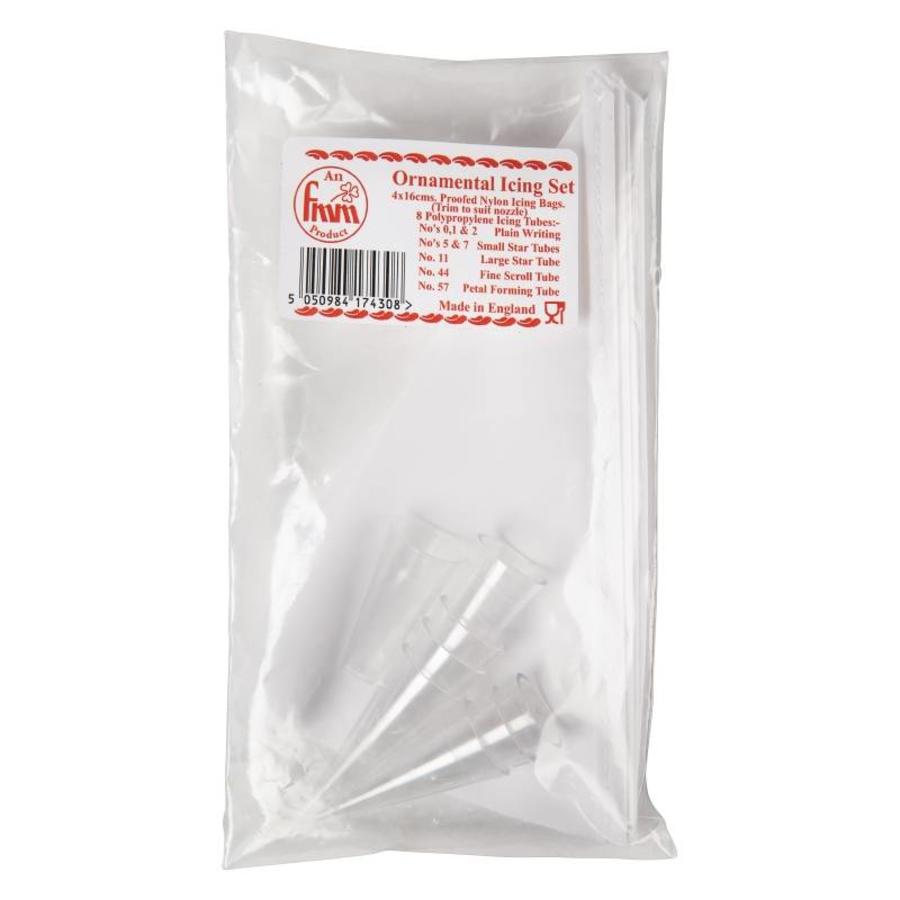 Piping bag 4 x 16 cm | 8 Nozzles