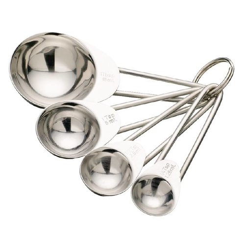 HorecaTraders Measuring spoon set stainless steel | 4 formats 
