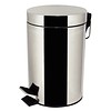 HorecaTraders Poubelle ronde en acier inoxydable avec pédale | 3 L