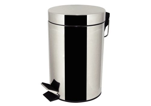  HorecaTraders Stainless Steel Round Waste Bin with Pedal | 3 L 