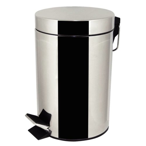  HorecaTraders Poubelle ronde en acier inoxydable avec pédale | 3 L 