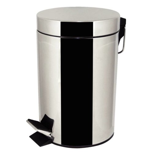  HorecaTraders Stainless Steel Round Waste Bin with Pedal | 3 L 