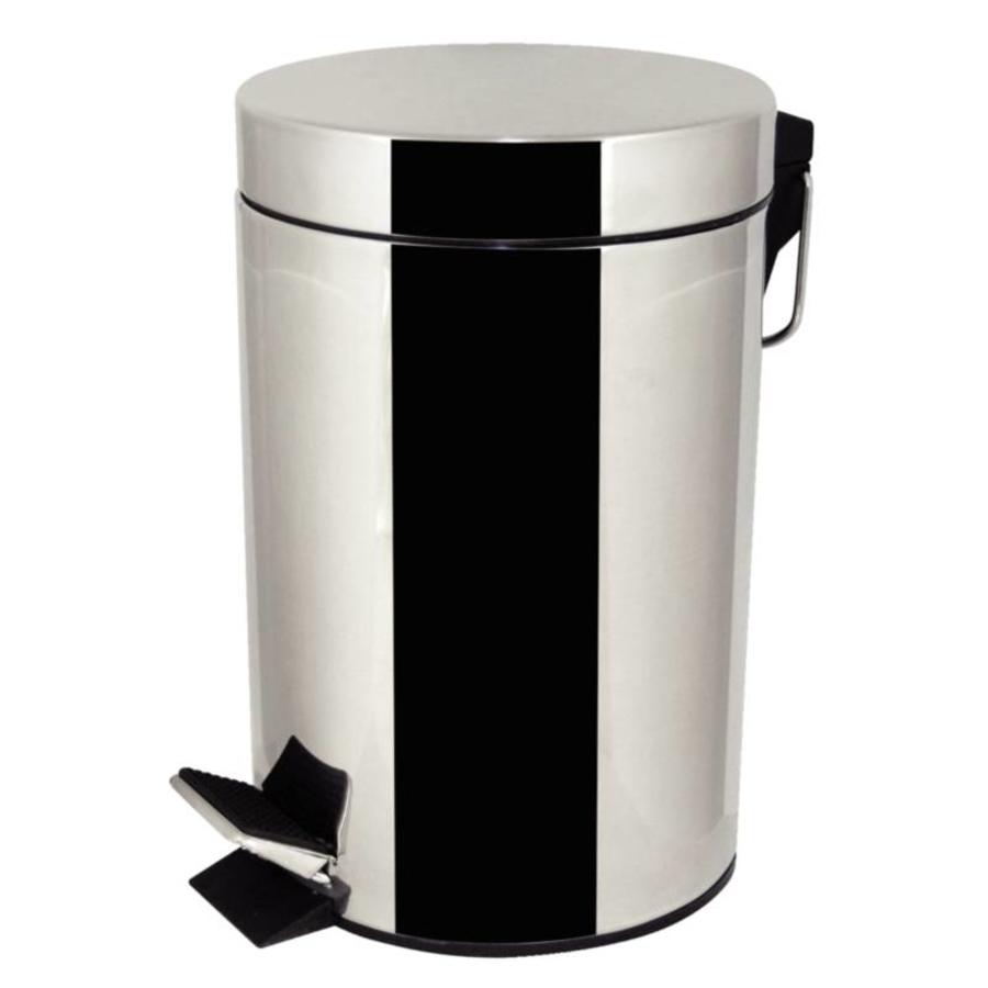 Poubelle ronde en acier inoxydable avec pédale | 3 L