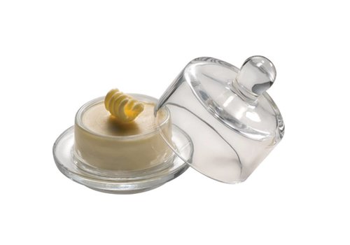  APS Glass butter dish 90(Ø)x90mm 3.5x3.5" 