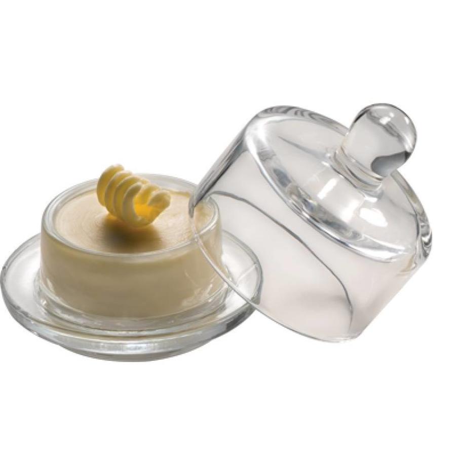 Glass butter dish 90(Ø)x90mm 3.5x3.5"