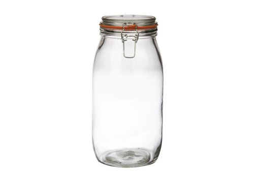  HorecaTraders Bocal de conservation en verre avec fermeture à clip, 3 l 
