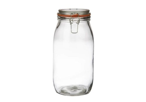  HorecaTraders Glass preserving jar / storage jar with clip closure, 3 l 