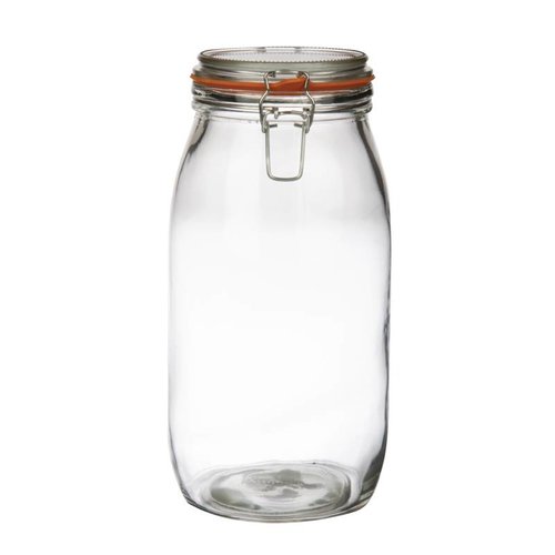  HorecaTraders Glass preserving jar / storage jar with clip closure, 3 l 