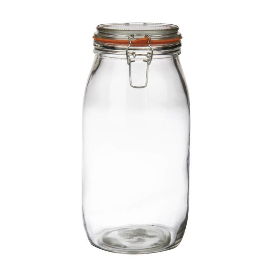 Glass preserving jar / storage jar with clip closure, 3 l