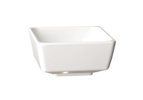  HorecaTraders Float melamine square bowl white 13cm 