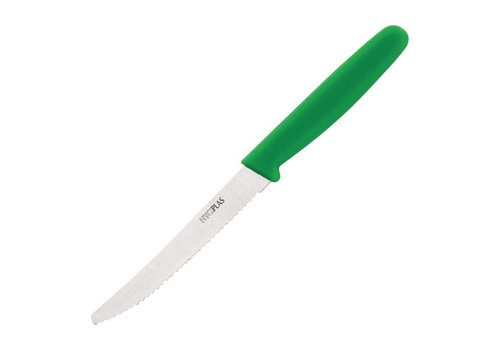  HorecaTraders Couteau à tomates dentelé vert | 10 cm 