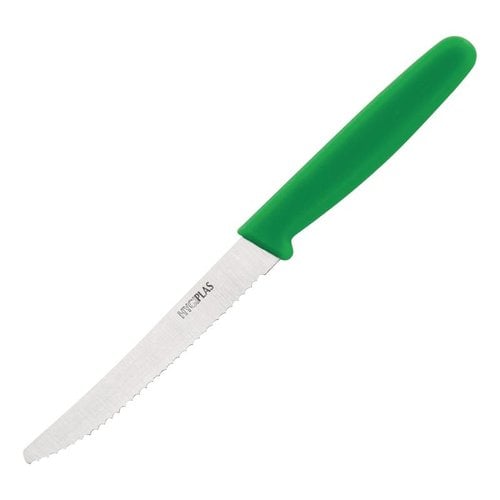  HorecaTraders Serrated tomato knife green | 10 cm 