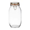 HorecaTraders Glass preserving jar / storage jar with clip closure, 2 l