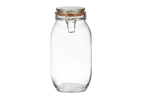  HorecaTraders Einmachglas / Vorratsglas aus Glas mit Bügelverschluss, 2 l 