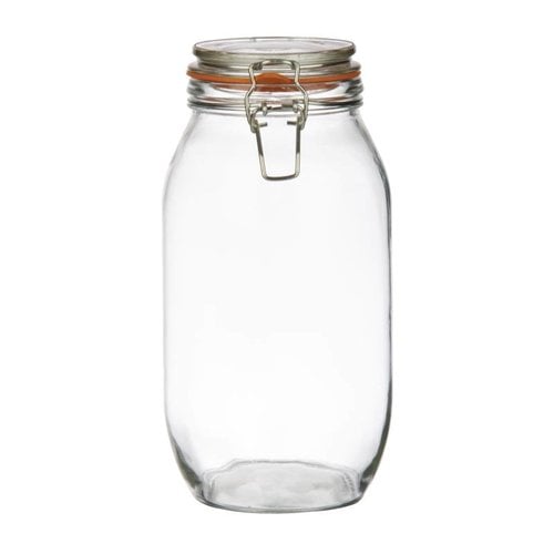  HorecaTraders Glass preserving jar / storage jar with swing top, 2 l 