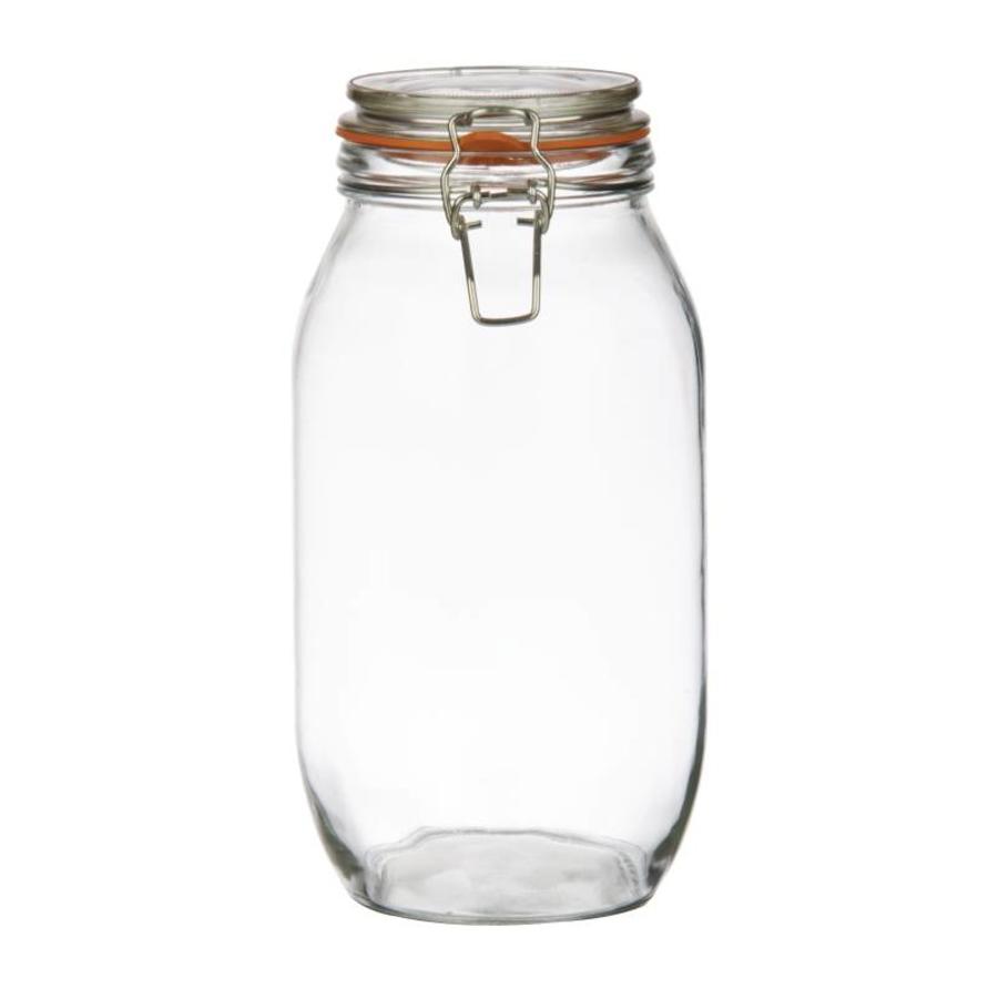 Bocal de conservation en verre avec fermeture à clip, 2 l