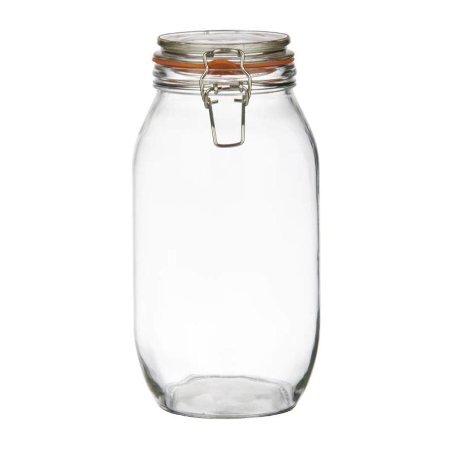 Glass preserving jar / storage jar with swing top, 2 l