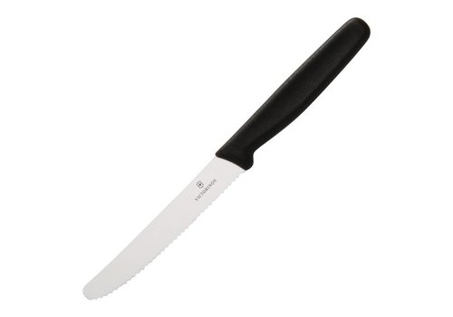  Victorinox Zwart tomatenmes gekarteld | 11,5 cm 