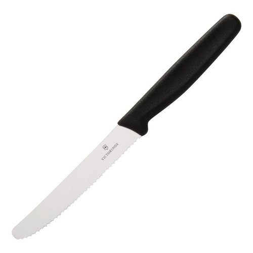  Victorinox Zwart tomatenmes gekarteld | 11,5 cm 