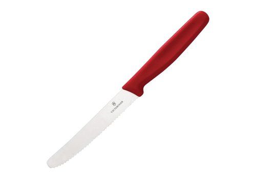  Victorinox Couteau à tomates dentelé rouge | 11,5 cm 