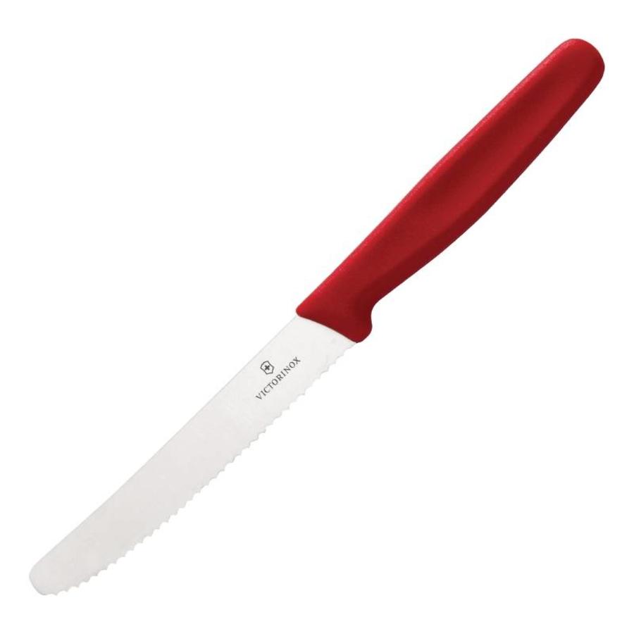 Serrated tomato knife red | 11.5 cm