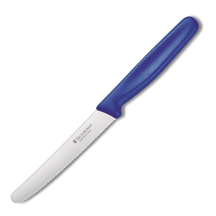 blue serrated tomato knife | 11cm