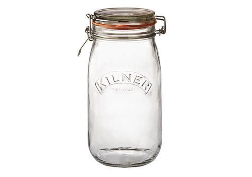  HorecaTraders Bocal Weck en verre Kilner avec couvercle à clip, 1,5 l 