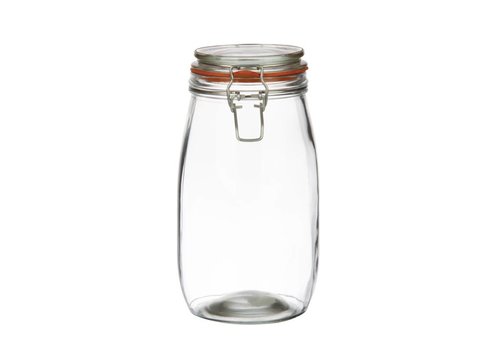  HorecaTraders Bocal de conservation en verre avec fermeture à clip, 1,5 l 