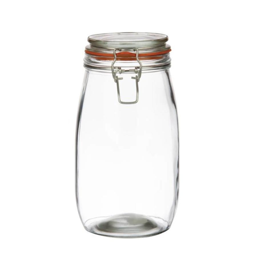 Bocal de conservation en verre avec fermeture à clip, 1,5 l