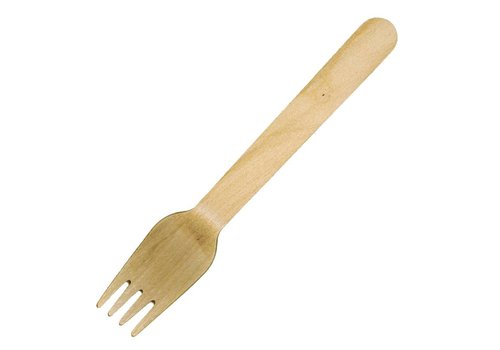  HorecaTraders Wooden cutlery fork 16 cm (100 pieces) 
