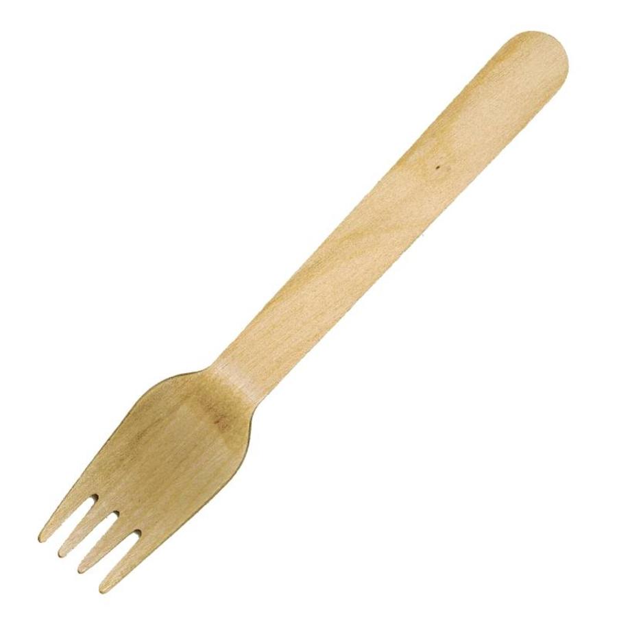 Holzbesteck Gabel 16 cm (100 Stück)