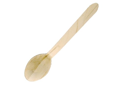  HorecaTraders Wooden cutlery dessert spoon 17 cm (100 pieces) 