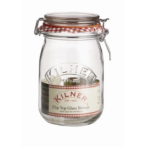  HorecaTraders Kilner glass preserving jar / storage jar with swing top, 1 l 