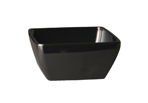  HorecaTraders Melamine square bowl black | 3 Formats 