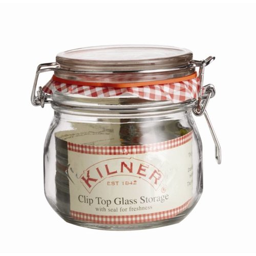  HorecaTraders Kilner glazen weckpot / voorraadpot met beugelsluiting, 0,5 l 