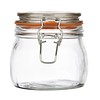 HorecaTraders Glass preserving jar / storage jar with clip closure, 0.75 l
