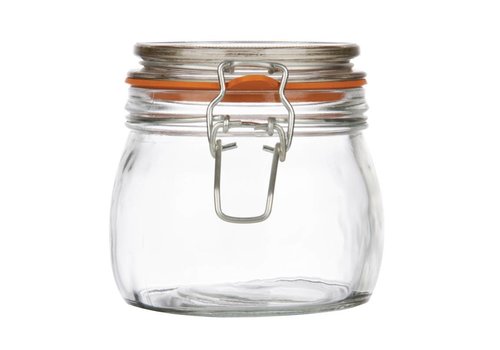  HorecaTraders Glass preserving jar / storage jar with swing top, 0.75 l 