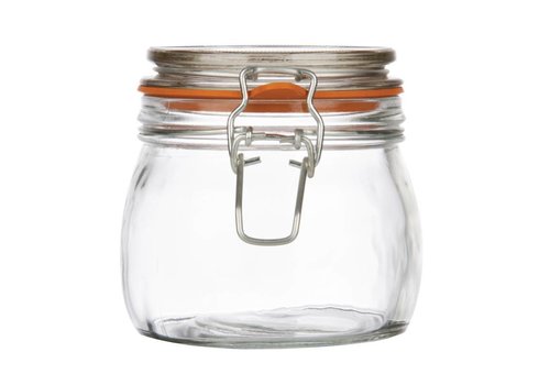  HorecaTraders Bocal de conservation / bocal de rangement en verre Kilner avec fermeture à clip, 0,5 l 