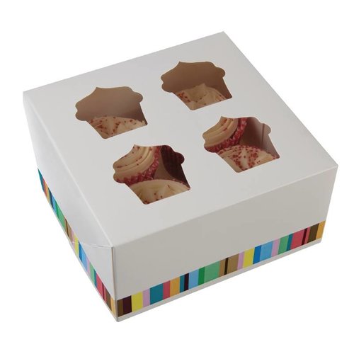  HorecaTraders Cupcake boxes for 4 cupcakes (4 pieces) 