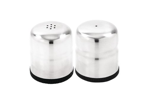  HorecaTraders Ensemble sel et poivre en acier inoxydable | 6 cm 