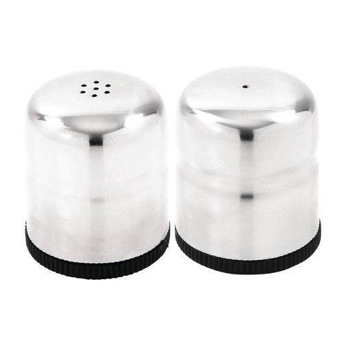  HorecaTraders Stainless steel salt & pepper set | 6 cm 