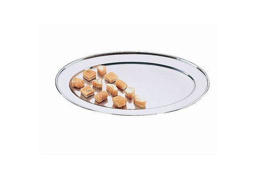  HorecaTraders Plat de service ovale en acier inoxydable | 11 formats 