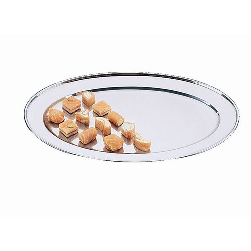  HorecaTraders Plat de service ovale en acier inoxydable | 11 formats 