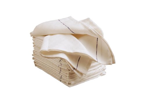 HorecaTraders Serviette blanche avec accent bleu (100 % coton) 