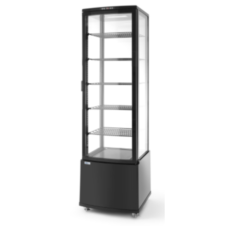 Vitrine réfrigérée noire | 270 L | 5 étagères | 556x526x(h)1913