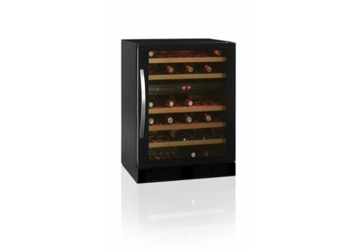  HorecaTraders Réfrigérateur à vin noir | Porte vitrée | 38 bouteilles 