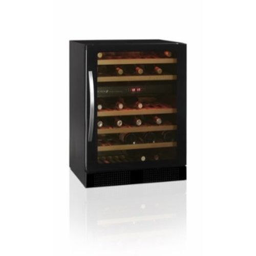  HorecaTraders Schwarzer Weinkühlschrank | Glastür | 38 Flaschen 