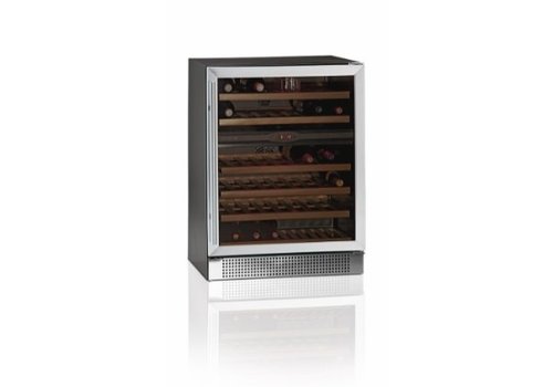  HorecaTraders Gray Wine Cooler | 38 bottles | Wood boards 