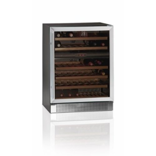  HorecaTraders Refroidisseur à vin gris | 38 bouteilles | planches de bois 